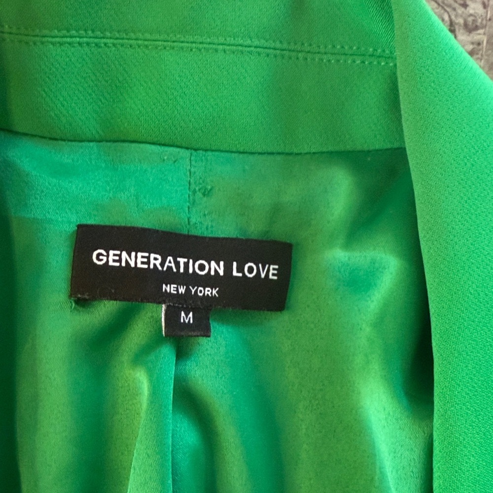 Generation Love Green Blazer with Gold Buttons Medium - Picture 2 of 5